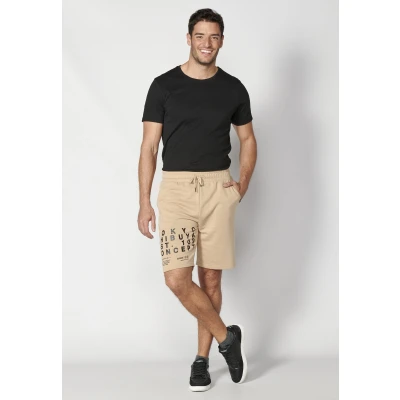 Imagen de Koroshi Bermuda Jogger Shorts, Hombre, Talla: Small, Beige