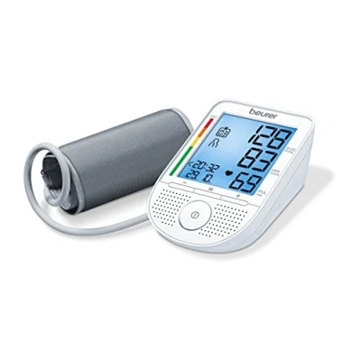 Imagen de BEURER 4211125656409 TENSIOMETRO Brazo 2 MEMORIAS con Altavoz DETECCION DE ARRITMIAS Blanco, No Aplica