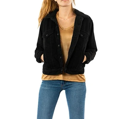 Imagen de Levi&#039;s Ex boyfriend Sherpa Trucker, para Mujer, Forever Black, XXS