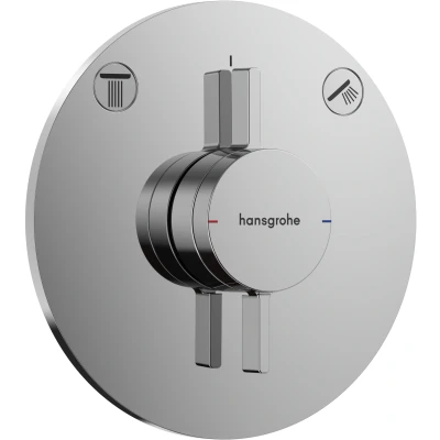 Imagen de hansgrohe DuoTurn S, grifo de ducha empotrado para 2 funciones, monomando redondo, mezclador iBox universal 2, cromo