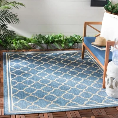 Imagen de Safavieh &quot;Mónaco Indoor/Outdoor Alfombra, Azul/Beige, 160 x 231 0,64 cm
