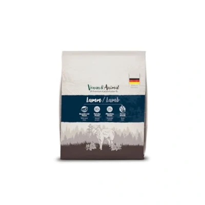 Imagen de VenandiAnimal Comida de Calidad para Gatos Cordero, con Carne Fresca, Seca, sin Cereales, 1 Paquete (1 x 300 g)