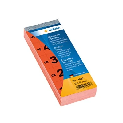 Imagen de Herma 4892 Bloc de números autoadhesivos, 28x56 mm, color rojo