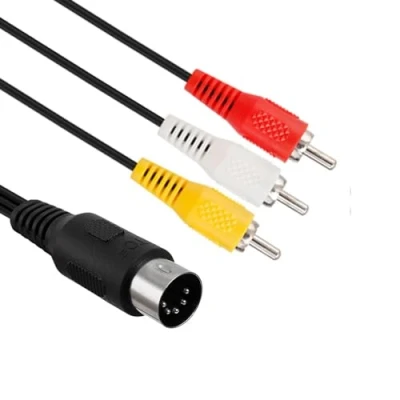 Imagen de WICAREYO 1.8M/6FT AV Audio Video Composite TV Cable para Genesis 1 Original MK1601 Primera Versión de 16 bits