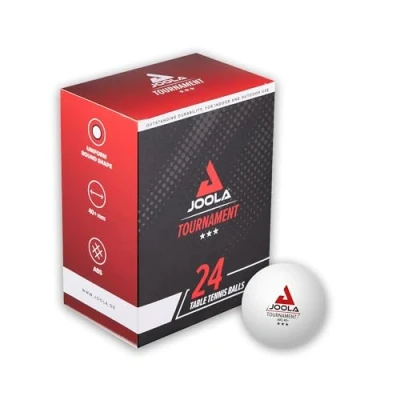 Imagen de JOOLA Tournament Pelotas de Ping Pong seleccionadas 40 mm diámetro, 3 Estrellas, compatibles con Interiores y Exteriores, Color Blanco