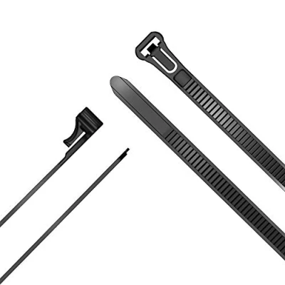 Imagen de KabelDirekt Bridas de Cables Reutilizables con Alta Resistencia a la tracción (100 Unidades y Desmontables, Uso sostenible, Color Negro) 7,4mm x 300mm