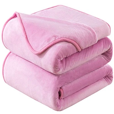 Imagen de HOZY Mantas para Sofa 230x270 cm Rosado,Mantas Cama De Franela Reversible,Mantas Ligeras 100% Microfibra Fácil Limpiar Extra Suave Cálido