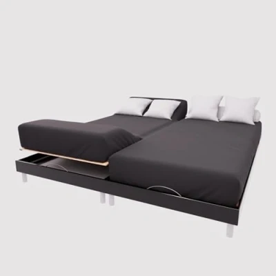 Imagen de Soleil d&#039;ocre Sábana Ajustable TPR de algodón 57 Hilos, Negro, 2 x 70 190 cm
