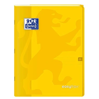 Imagen de Oxford EasyBook Cuaderno con grapas (24 x 32 cm, 96 páginas, grandes baldosas, 90 g, cubierta de polietileno, color amarillo fundas)