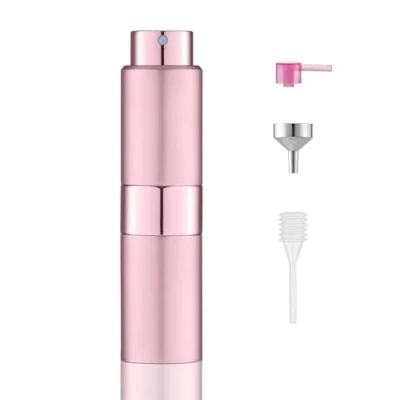 Imagen de Toureal Aluminio 20ml Atomizador Perfume Recargable, Perfumador Dispensador de Viaje, Spray Pulverizador Pequeño para Colonia (Rosa)