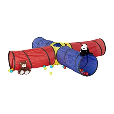 Imagen de Relaxdays Túnel Infantil Exterior XXL, para Niños Mayores de 3 Años, Poliéster, 45 x 250 cm, Multicolor
