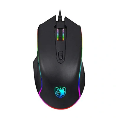 Imagen de Sades Scythe Gaming Mouse con Cable 4000 dpi Ajustable, 11 RGB retroiluminación, 7 Botones programables, USB botón de Sniper para Ordenador portátil Gamer PC Color Negro
