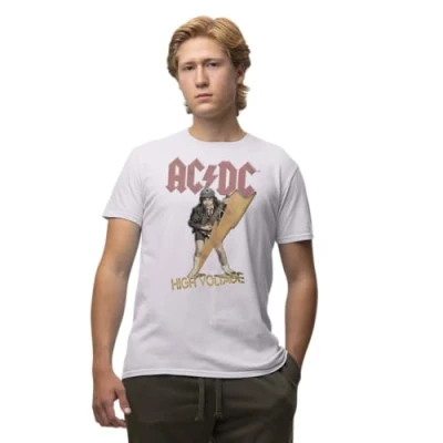 Imagen de AC/DC MEACDCRTS053 Camisetas, Blanco, M para Hombre