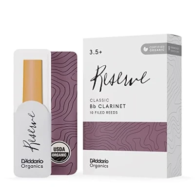 Imagen de D&#039;Addario Orgánico Reserve Evolution Bb Cañas para Clarinete La Primera y única Caña Ecológica 3.0 Fuerza, 10 Paquete