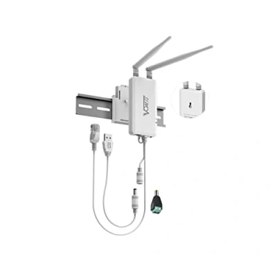 Imagen de VONETS Industrial 2.4GHz WiFi Bridge Mini Router Repetidor inalámbrico Ethernet a Hotspot Extender Amplificador de señal 2 Puertos RJ45 DC/USB Powered para DVR PLC Dispositivos Red VAP11S