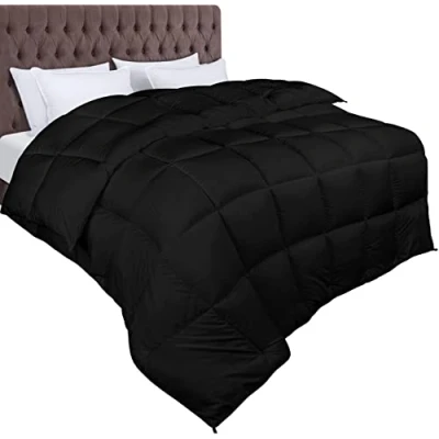 Imagen de Utopia Bedding Edredón de Fibra 200x220 cm, Hueca siliconada, 370 gr/m² (Negro, Cama 120 200 x 220 cm)
