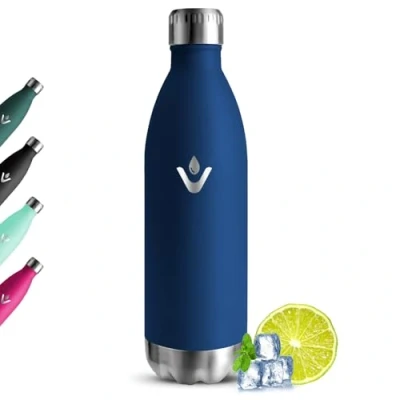 Imagen de Grsta Botella Agua Acero Inoxidable, Termica 1 litro, Sin BPA Termo, Mantiene 24H Frio/12H Calor, Reutilizable Cantimplora Termica, Prueba de Fugas para Gimnasio, Sport, Oficina