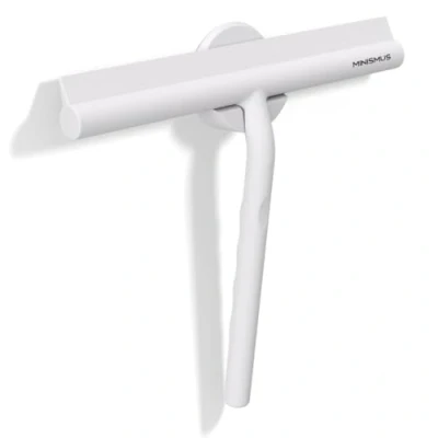 Imagen de Minismus Limpiacristales para Ducha, baño, Azulejos, Espejos, Ventanas, Incluye Soporte magnético sin taladrar, Autoadhesivo, Accesorios de diseño Moderno (21 cm, Blanco)