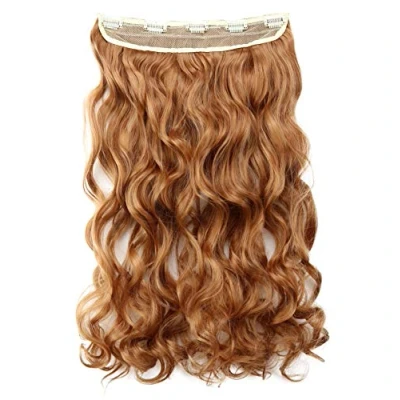 Imagen de CAISHA 55cm Clip En Extensiones De Cabello Postizo Ondulado Marrón Cobre C66 1