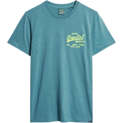 Imagen de Superdry Vintage LOGO Camiseta estampada, Hombre, Talla: Small, Hydro blue