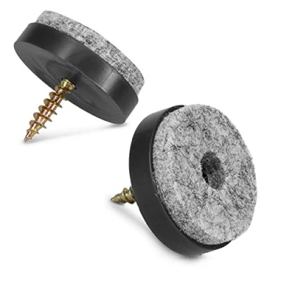 Imagen de Navaris Pack de 50x Protector Fieltro para Muebles Set Tacos Acolchados con Tornillo mesas sillas Amortiguador Redondo 28 MM Negro