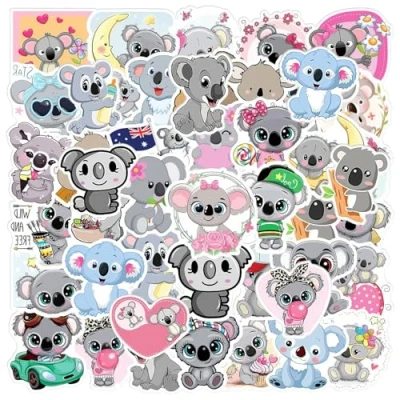 Imagen de YSJCHEBS 100 Pegatinas De Koala Dibujos Animados, Lindas Graffiti, Animales Impermeables, Decoración Pegatinas, Adecuadas para Maletas, Vasos Agua, Computadoras