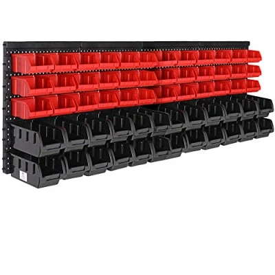 Imagen de Deuba Estantería de Herramientas Pared 128x38cm 60 Cajas Apilables 4 Paneles Ampliables Taller 64Pzs
