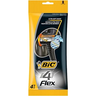 Imagen de BIC Lote de 3 fundas 4 cuchillas afeitar FLEX (4 cuchillas) + banda lubricante