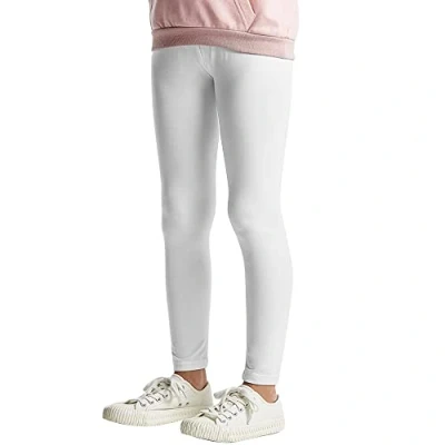 Imagen de L&amp;K II Leggings para niños Básicos Sólido Color Pantalones de Baile niñas Fitness algodón 2708 Blanco 122