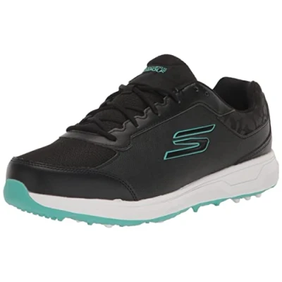 Imagen de Skechers Tenis de golf Prime ajuste relajado sin pinchos para hombre, Negro/Turquesa, 43 EU
