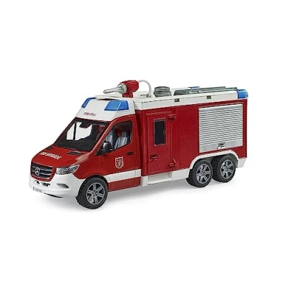 Imagen de bruder 02680 MB Sprinter camión de bomberos con módulo luz y sonido, vehículos, bomberos, servicio emergencia, vehículos juguetes a partir 4 años