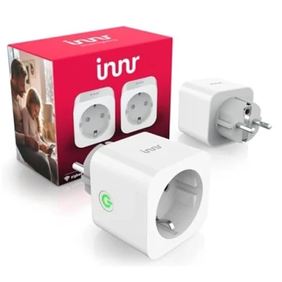 Imagen de Innr Zigbee Smart Plug, enchufe inteligente con medidor de electricidad,funciona Philips Hue*, Alexa, Google Home y SmartThings, control por voz, pack 2 unidades.