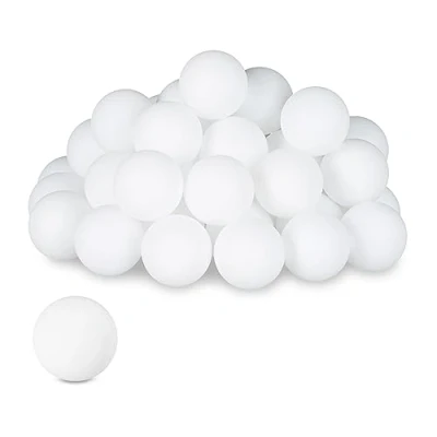 Imagen de Relaxdays Juego Cerveza Blanca Pelotas Ping Pong, 100 Unidades, Bolas de Plástico Tenis Mesa, sin Impresión, Beerpong, 40 mm Ø