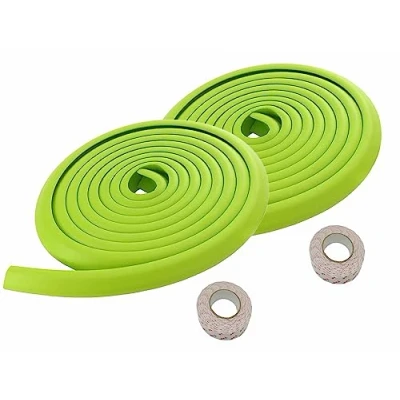 Imagen de TUKA 5 Metros Protector Borde Anti Golpe, Espuma Forma de L para Mesa Borde, anticolisión Tira Seguridad Bebés y niños, Suave Protectores Bordes, Extra DENSOS. Verde, TKD7000 green