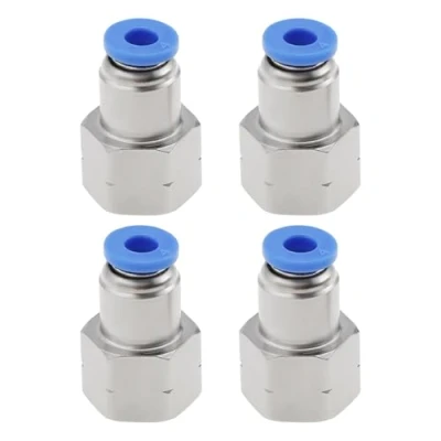 Imagen de EMSea 4 Uds. Tubo de 4mm OD X 1/8&quot; NPT Adaptador Conector Neumático Rosca Hembra Ajuste A Presión Accesorios Aire Empuje Recto para Conectar