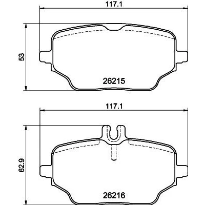 Imagen de HELLA 8DB 355 040 331 Juego de pastillas freno preparado para indicador desgaste con tornillos pinza accesorios MERCEDES BENZ: GLE