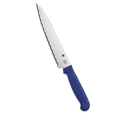Imagen de Spyderco K04SBL Cuchillo de cocina (mango fijo, color azul, tamaño 152 mm)