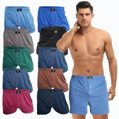 Imagen de SGS Pack de 6 o 10 Calzoncillos bóxer algodón para Hombre, Hombres Que aprecian los Pantalones cómodos y Holgados. Ropa Interior Primera Calidad como Hombre