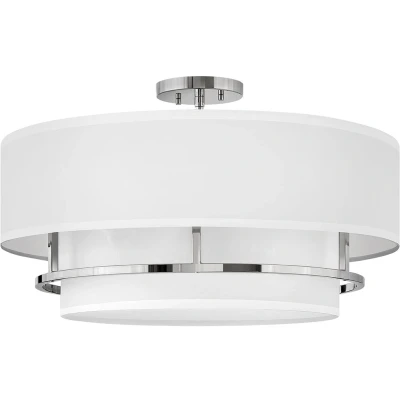 Imagen de HINKLEY Lámpara colgante Graham Duo Mount 4 luces Ø 58,4cm níquel pulido