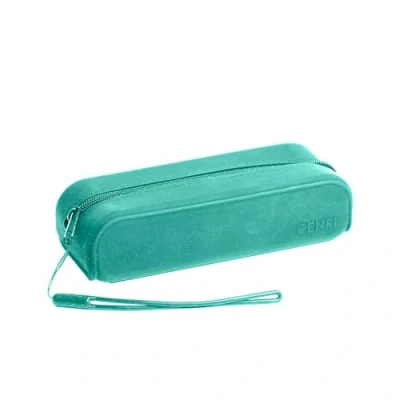 Imagen de Enri, Estuche Escolar Silicona Unisex, Diseño Rectangular con Tirador, 19 x 5 7 cm, Color Verde Azulado