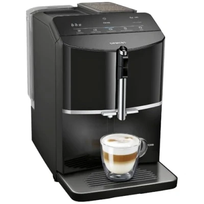 Imagen de SIEMENS, cafetera superautomática, EQ300, molinillo cerámico,espumador de leche, función oneTouch, negro, TF301E19