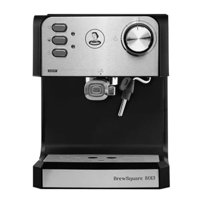 Imagen de JUANITA Brewsquare Cafetera Express Semiautomatica 850W, 20 Bares, 1,6L Coffee Machine con Brazo de Doble Salida, Vaporizador, Incluye Accesorios, Maquina Cafe Acero Inoxidable