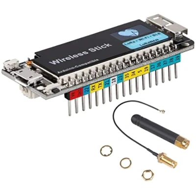 Imagen de Fasizi ESP32 Placa de desarrollo inalámbrica Lora+WIFI+BLE con pantalla OLED 0.47 pulgadas SX1276 Módulo para Arduino 868MHz 915MHz