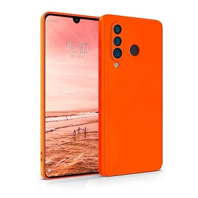 Imagen de MyGadget Funda para Huawei P30 Lite en Silicona TPU Carcasa Slim &amp; Flexible Case Resistente Antigolpes y Anti choques Ultra Protectora Naranja