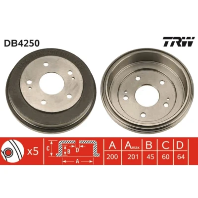 Imagen de TRW DB4250 Tambor de Freno