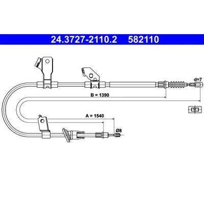 Imagen de ATE 24.3727 2110.2 Cable de Freno Mano 1540