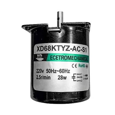 Imagen de Candeon Motor Síncrono de Lmán Permanente, 68KTYZ Eléctrico Baja Velocidad CW/CCW Electrico Pequeño, AC 220V 28W 2.5RPM Motorreductor