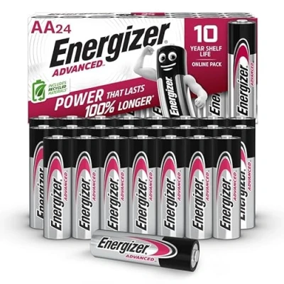 Imagen de Energizer Advanced Pilas AA Alcalinas de 1,5 V Paquete 24 Larga Duración, Alta Potencia