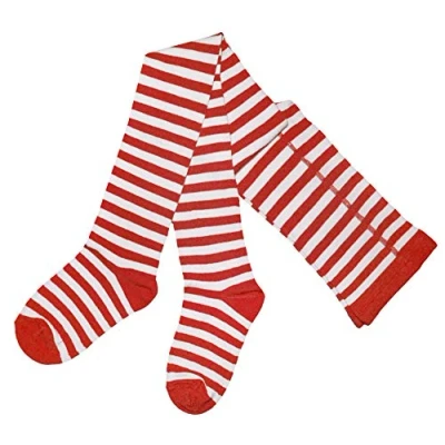 Imagen de Weri Spezials Medias para bebé y niños niñas con rayas en diferentes diseños variaciones de color., blanco rojo, 68 cm