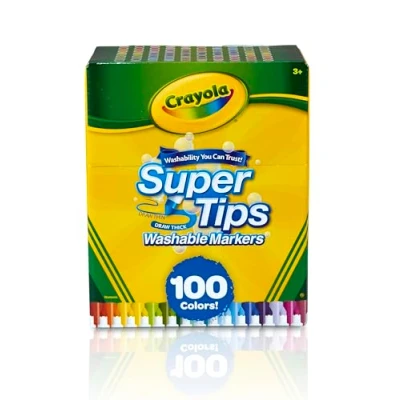 Imagen de CRAYOLA Rotuladores para Niños, Set de 100 Lavables Supertips, No Tóxico, Apto Niños a Partir 3 años